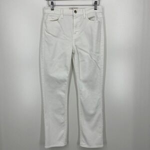 Jen7 by 7 For All Mankind White Straight Crop & Roll Jeans Size 2